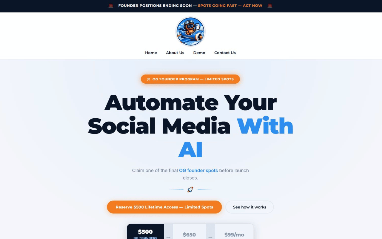 AI Posting Pilot website screenshot