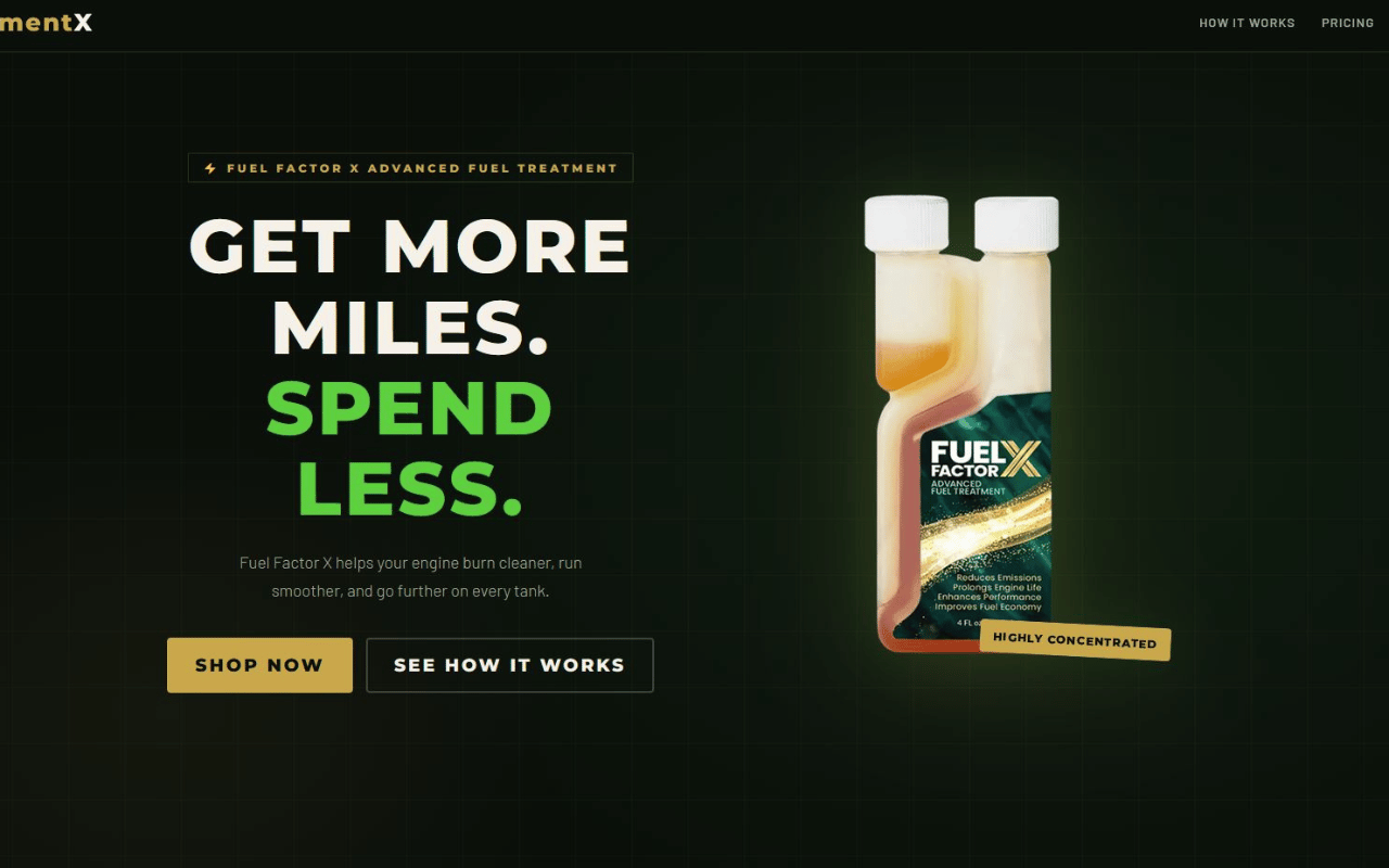 FuelTreatmentX website screenshot